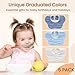 MUKIN Baby Drooling Towel, Snap Bibs, Muslin Bibs, 6 Pack, Adjustable, Soft Cotton (Gradient Blue)