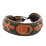 Miami Hurricanes Team Color Football Bracelet