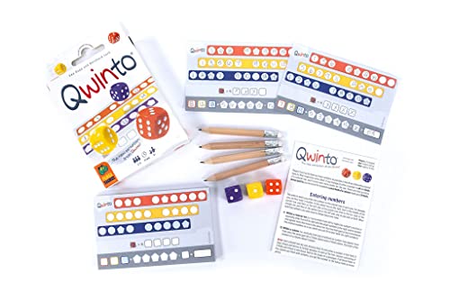 Qwinto Board Game | Fast-Paced Dice Game | Roll And Write Number Game | Pattern Building Game For Kids And Adults | Ages 8+ | 2-6 Players | Average Playtime 15 Minutes | Made By Pandasaurus Games #TOP4