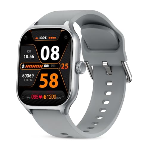 Image of PunnkFunnk H9 Smart Watch 2.01 inch TFT Display, Bluetooth 5.0 with 100+ Sports Mode, Heart Rate & Blood Oxygen Monitor, Call & Message Reminders Compatible with Android & iOS, IP67 Waterproof(Grey)