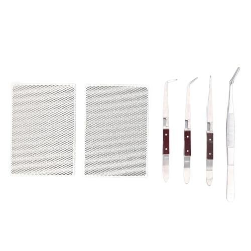 6PCS Jewelry Soldering Kit, Robust Withstand Heat Making Repair Block Plate Ewelers Melting Casting Tools with Tongs Tweezers for Beginners