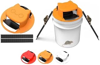 【3RD GEN Improved Design】 Carlio Bucket Mouse Trap Flip and Slide Bucket Lid Rat Trap Indoor Outdoor Mice Trap (1PC Yellow Improved Design)