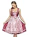 KOJOOIN Damen 2tlg.Trachtenkleid Dirndl Mid Kleid mit Spitzenschürze für Oktoberfest Rosa(High-End) 34