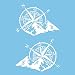 JUZZQ 2pack Auto Autocollant Sticker Sticker Emblem Graphics Décoration Compas Compass Rose Road Sport Trail 4x4 Unités pour Voiture Ou Moto (Blanc)