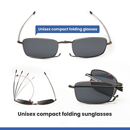 Folding Sunglasses, Foldable polarized Spring Hinge Sunglasses for Unisex Eyeglasses Frame with Portable Case4
