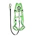 PeakWorks Safety Harness Fall Protection Lanyard Kit, Adjustable Full Body, Hi Vis Green, 6 FT, 3 Pt. System, ANSI OSHA Compliant