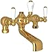 Rohl U.3530L-ULBSPECIAL ORDER ONLY NON-CANCELABLE AND NON-RETURNABLE PERRIN & ROWE EDWARDIAN TUB AND SHOWER MIXER EXPOSED IN UNLACQUERED BRASS PORCELAIN LEVERS WITHOUT UNIONS (NOT A STOCK ITEM)