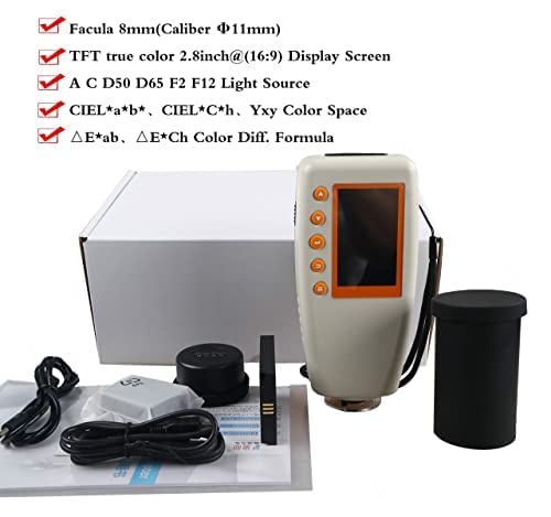 11mm Caliber Spectrophotometer Color Difference Meter Detector Single Caliber Tester Colorimeter Facula 8mm with TFT True Color Display Screen d/8 Geometric Conditions