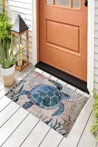 ���փ}�b�g �^�[�g���E�F���J���}�b�g �z�[���f�R���[�V���� �^�[�g���D���̕��ւ̖ʔ����M�t�g 50×80cm doormat Turtle Welcome Mat Home Decor Funny Gift For Turtle Lovers