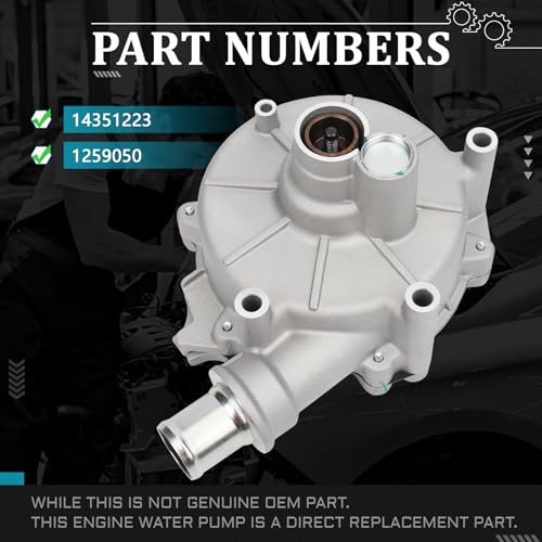 IRONTEK Engine Water Pump Fit for Ford (2005-2007 Five Hundred/Freestyle), for Mercury 2005-2007 Montego #1259050 14351223