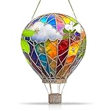 Heißluftballon Deko, Fantastischer 2D Acryl Fensterdeko Hängend, Exquisit Heißluftballon Sonnenfänger für Haus Garten Restaurant Dekoration