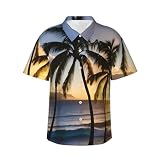 Camicia hawaiana da uomo Hawaii Sunbeams manica corta tropicale vacanze spiaggia camicie casual abbigliamento estivo, nero, XX-Large