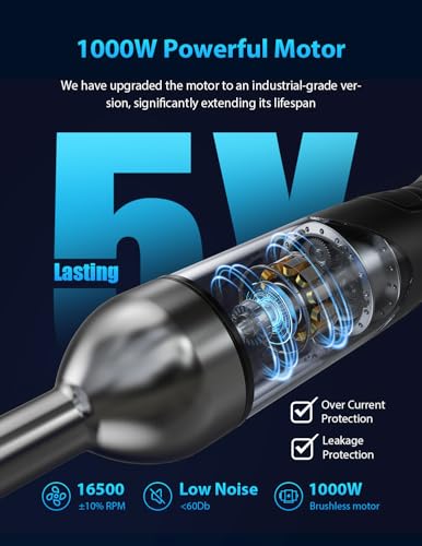 2025 New 1000W Immersion Blender Handheld – 25-Speed, Stainless Steel, Hand Blender, Corded Hand Mixer with Heavy-Duty Copper Brushless Motor & Gift Box image 3