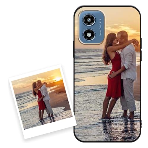 Coiwxmoi Funda Personalizada para Motorola Moto G Play 2024 6,5'', Personalizable Case con Imagen Foto, Personalizado Custom Carcasa Flexible Protector Cover para Motorola Moto G Play 2024, Negro