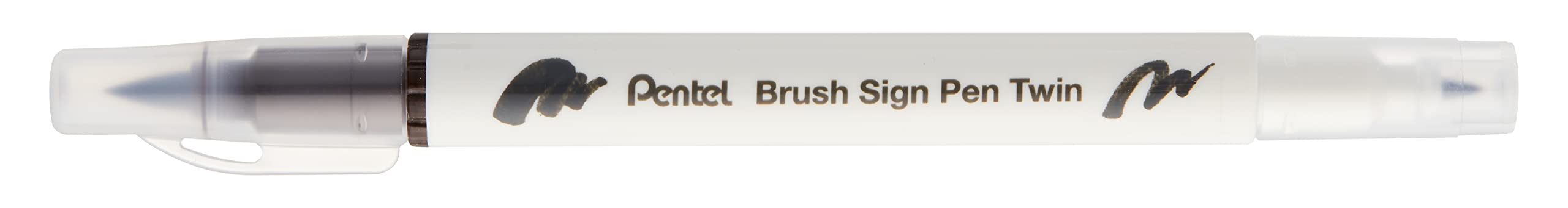 Pentel Brush Sign Pen Twin Tip Dark Brown - Pack of 10, 10 count (Pack of 1)