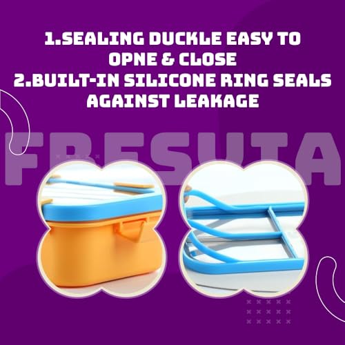 Image of Lunch Box for Kids Girls Boys, Toddler Kids Lunch Boxes for School, Lunch Containers for Adults with 3 Compartments, Utensils, Food Picks (Purple, 700 Ml)