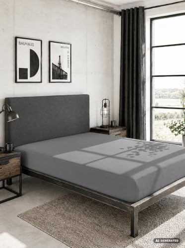 Foto von Traumhaft Schlafen - Castell - Markenbettwäsche 0077113 Spannbetttuch Jersey Stretch (Matratzenhöhe max. 22 cm) 1x 90x190 cm - 100x200 cm, silber/grau