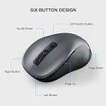 WisFox 2.4G Wireless Mouse for Laptop, Ergonomic Computer Mouse with USB Receiver and 3 Adjustable Levels, 6 Button Wireless Mice for Windows Mac PC Notebook (Grey) - Image 5