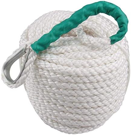 Twisted Dock line, Bang4buck 1/2" x 200' Three Strand Polypropylene Braided Docking Rope Anchor Ropes with Thimble 5850 LB Breaking Strain- Super Strong (1/2 inch 200 Feet)
