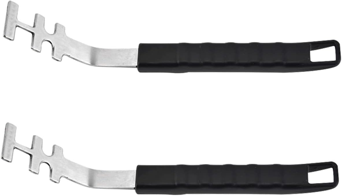 2pcs Stainless Steel Barbecue Grate Lifters for Safe Handling of Hot Grill Racks Multi-Functional BBQ Accessories for Outdoor Cooking for Home Grilling and BBQ Enthusiasts