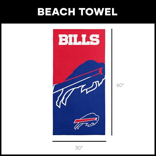 Image of Northwest NFL Buffalo Bills Microfiber Beach Towel, 30 x 60 Inches - Quick Dry, Sand Resistant, Lightweight, Highly Absorbent, Incisor Design