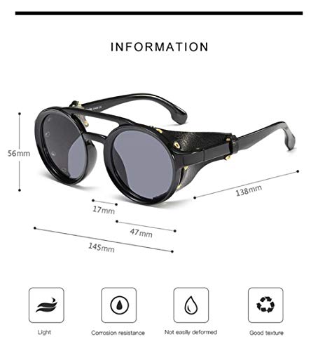 Image of Retro Vintage Black Round Flap Unisex Sunglasses (VI-SG-95517-C4) - Pack of 1