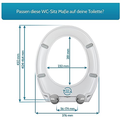 Benkstein® Toilettendeckel mit Absenkautomatik oval weiß – antibakterieller WC Sitz – Quick-Release zur einfachen Reinigung – einfache Montage – Urea-Duroplast – abnehmbar – bis 150 kg belastbar