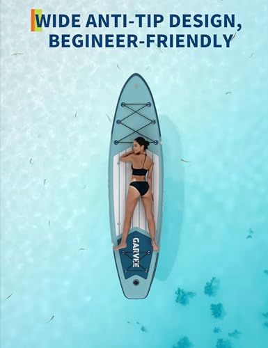 Inflatable Stand Up Paddle Board, 10'6"/11' Paddle Boards with Premium Accessories, Non-Slip EVA Deck, Ultra-Light Carry Bag Pump, SUP for Youth & Adults of All Skill Levels(10.6ft, Peacock Blue)