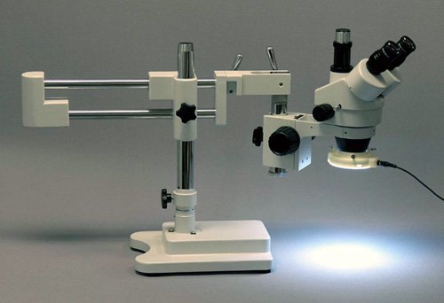 Image of 7X-90X Industrial Inspection Trinocular Zoom Stereo Microscope with 80 LED Light
