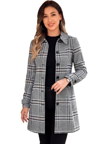 Image of Allegra K Womens Peter Pan Collar Overcoat Single Breasted Winter Long Coat