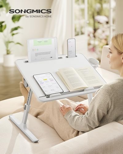 Image of SONGMICS Bed Laptop Desk, Foldable, Adjustable Height, 15.7 x 22 Inches