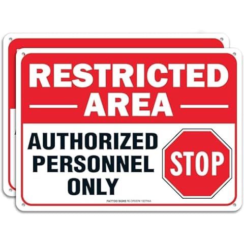 Faittoo Restricted Area Sign Cover