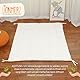 LIONHERZ® Tipi-Matte mit Bänder 120x120cm | gepolsterte Bodendecke für Spielzelt/Spielhaus| weiche quadratische Spieldecke für Kinder| abgesteppte Einlage/Unterlage zum Binden (Bright White)