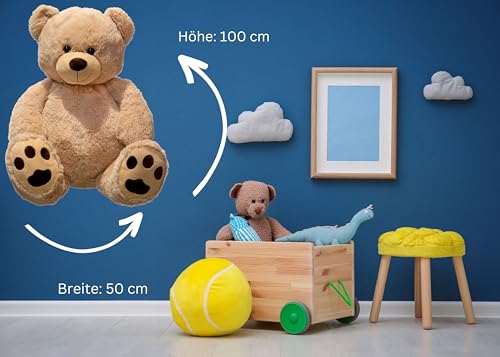 Lifestyle & More Riesen Teddybär Kuschelbär XXL 100 cm groß Plüschbär Kuscheltier samtig weich
