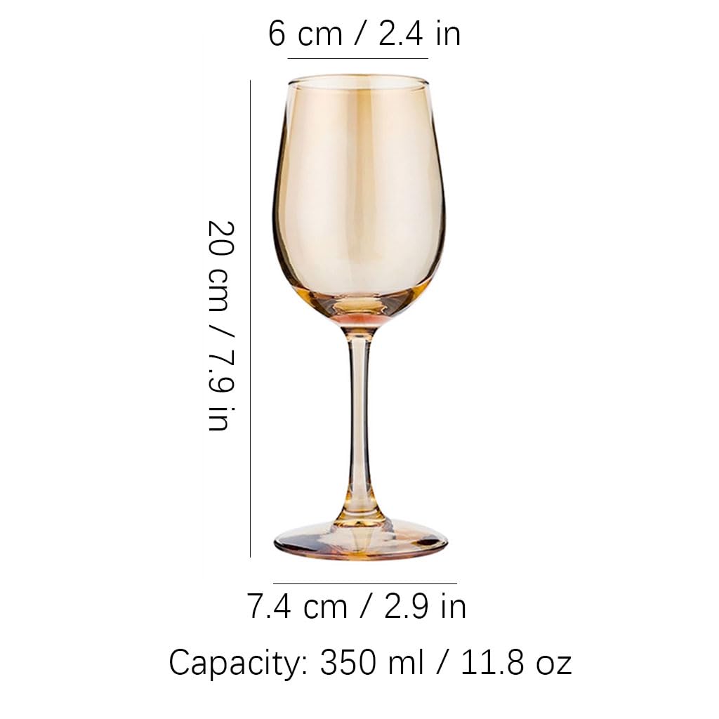 Magnifiquement Verres à vin dorés Verre à Long Pied en Cristal Verres à Champagne Verre à Cocktail 350 ML / 11,8 oz Personnaliser