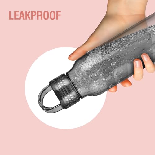 Image of MILTON Fashion 500 Pet water bottle, 430 ml|Tritan Plastic|Leak-Proof, BPA-Free, Sturdy Handle|Reusable Water bottle for fridge|Perfect for Office, Travel, Gym Tumbler Bottle for Men and Women, Black