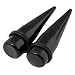 XIUFEN 2pc Black Acrylic Straight Ear Taper Expanders Kit Plug Stretching Tunnel 5/8''