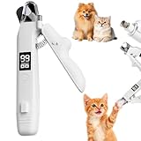 2 in 1 Krallenpflege für Hunde, Krallenschere für Hunde, Nagelknipser für Katzen, Krallenschleifer für Hunde Elektrisch Krallenschleifer mit Led Licht, Krallenschere Katzen für Körpertypen Haustier