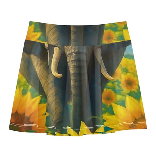 Tennis Skirts for Kids Elephant Vintage Sunflower Girls' Shorts Athletic Skorts Children Butterfly Skirt 4t