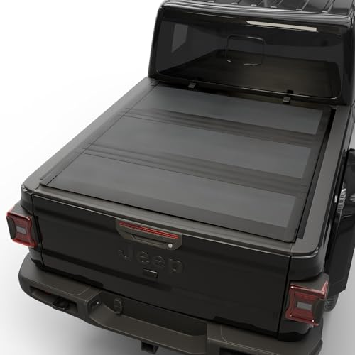 Image of Low Profile Tri-fold Truck Bed Tonneau Cover Compatible with 2020-2026 Jeep Gladiator | 5' (60.3 inch) Bed | CFLPX031