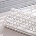White Pudding Keycaps, Cute Silicone Keycaps for Long Nail, Custom Shine Through Keyboard Cap, 113 Keys Cherry Profile Translucent Key Caps for 61/64/87/104/108 Cherry MX Switches Mechanical Keyboard