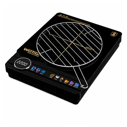 Image of WelTherm 2200W Infrared Cooker with Grill & Premium Color Touch Panel & LED Display | Adjustable Temperature & Power Control | Works with All Cookware | Portable Electric Cooktop | Timer & Child Lock