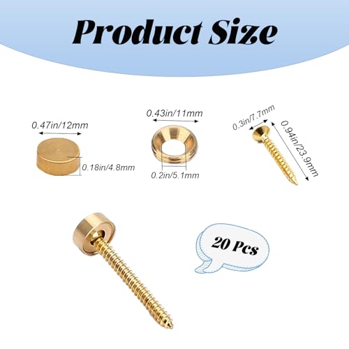 20 piezas tornillos decorativos de latón con tapas 12mm miniatura 2