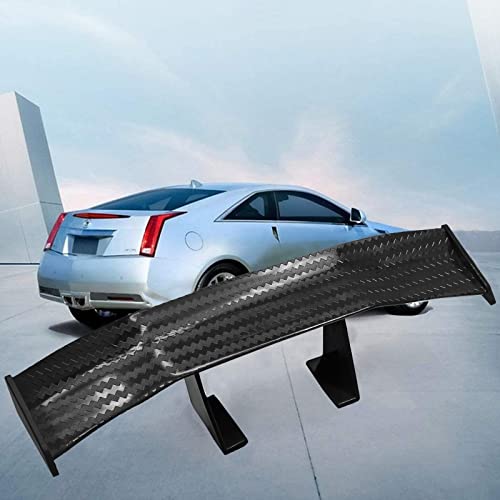 Bokwin 2Pcs Universal Car Mini Spoiler Wing, Auto Car Tail Wing Mini Auto Carbon Fiber Texture Decoration Without Perforation Tail Decoration, 6.7 Inch Length (Black) #TOP3