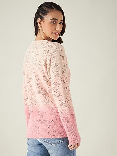 Image of Modeve Floral Print Round Neck Casual Women Sweater||Winterwear||