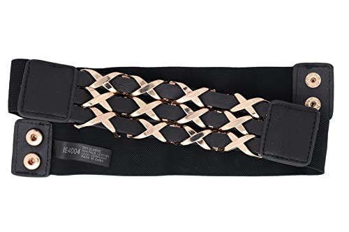 TrendyFashionJewelry Women Fashion Elastic Band Day Night Wear Belt Gold Metal XX Charms Hip High Waist Fit Size S M