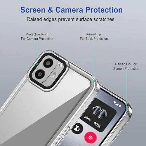 Image of amazon basics Back Case Cover for CMF by Nothing Phone 1 | Compatible for CMF by Nothing Phone 1 Back Cover | Case Cover with Camera Protection | (TPU + PC | Transparent)