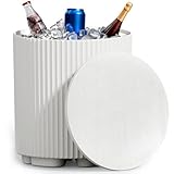 FONTOI Outdoor Cooler Side Table, 2 in 1 Ice Chest Side Table,as Cooler Side Table,Cooler Table for Patio, Parties Picnics, Beach,White