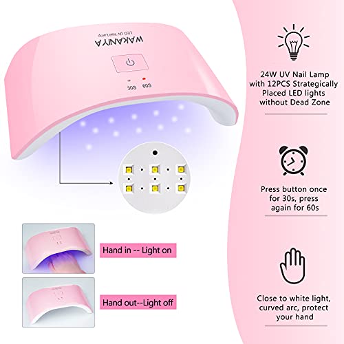 Polygel Set mit Lampe, 10 Rosa Blau Nude Rot Glitzer Farben Nagelverlängerung Poly Gel Nagel Set mit Strass, Base Top… – Bild 5
