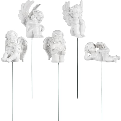 Toyvian GESN57UP5511CEN52SWRS7 5Pcs Decorative Angel Garden Stakes Miniature Resin Jupiter Angel Figurine Sculpture Small Memorial Statue cover